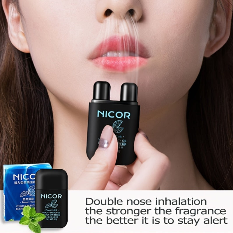 NICOR Vitality Mint Nasal Decongestant 4pcs - Dual-Orifice Upgraded