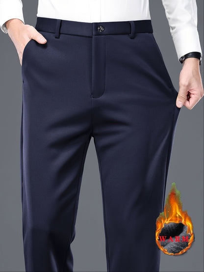 Men's Thickened Winter Dress Pants - Light Business Formal