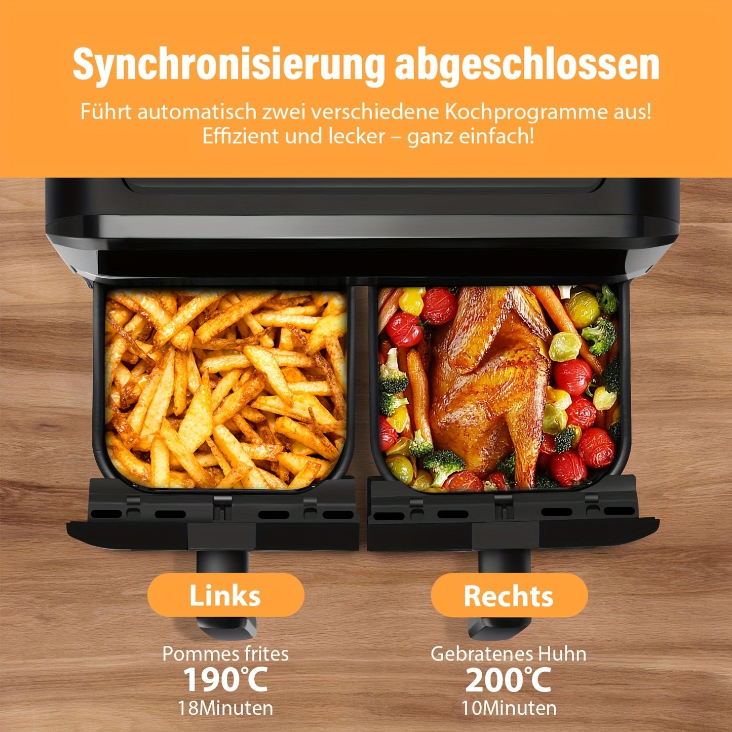 Kehot 9L Dual Door Air Fryer 2400W - 8-in-1 Smart Touchscreen