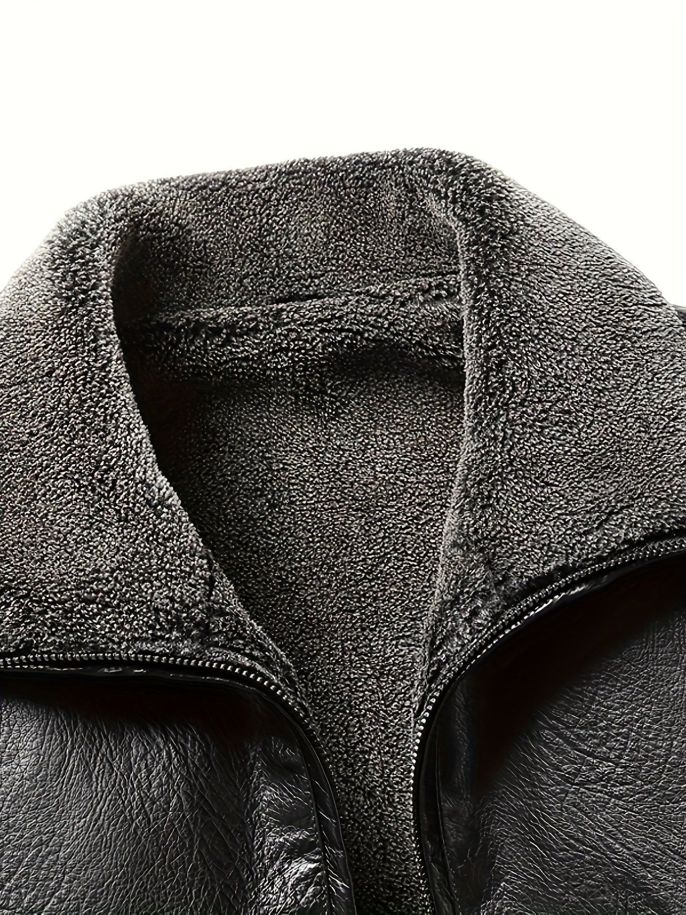 Men's Winter Thickened Bomber Jacket - Windproof Lapel PU