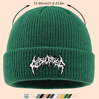 Gothic Beanie Hat - White Bone Spikes