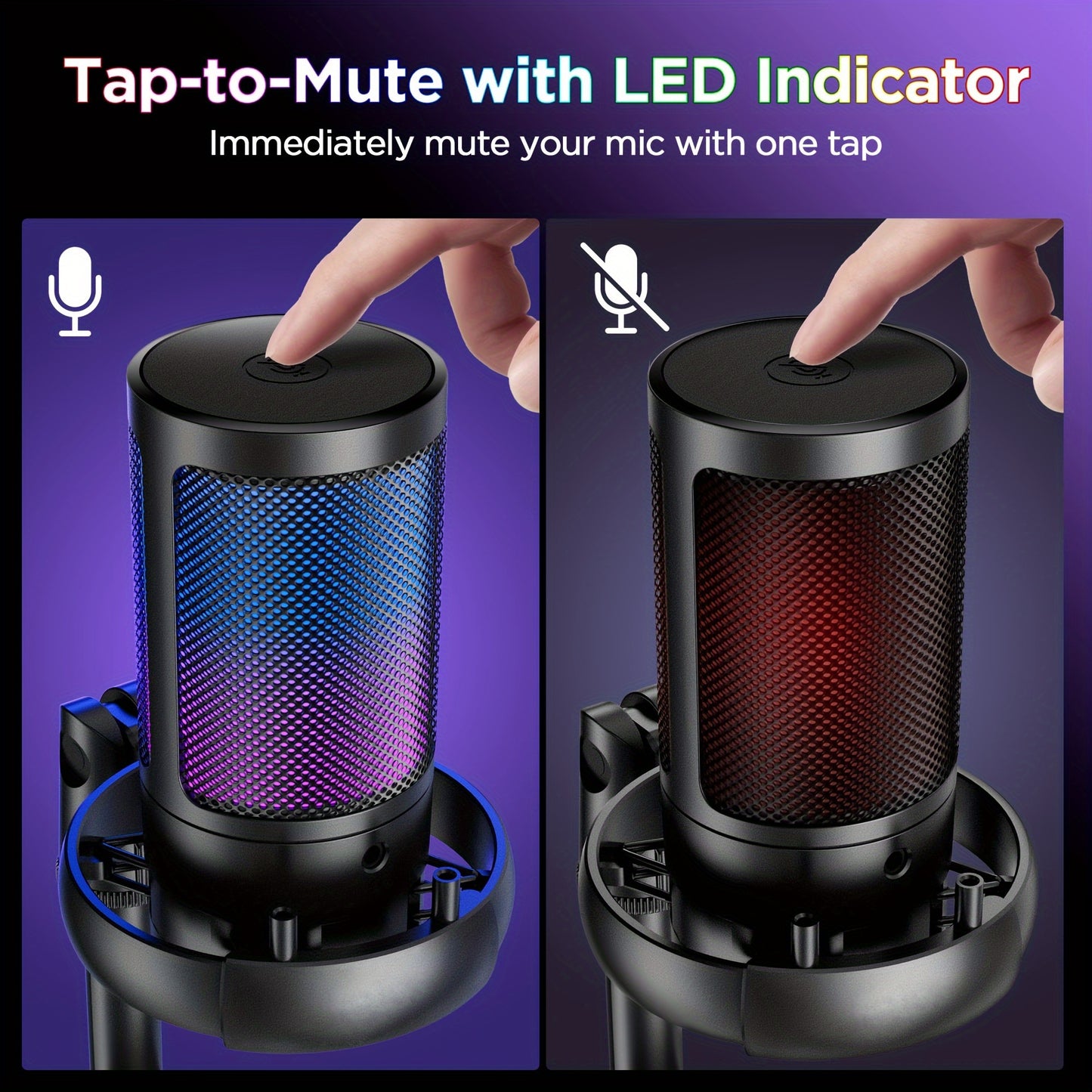 Condenser Microphone - RGB Lighting for PC/PS4/PS5/Mac