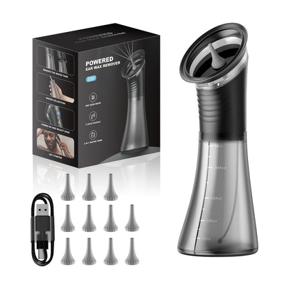 Professional Ear Wax Remover Kit - Dual-Chamber Isolation Tech, 3-Mode Pressure Control, 11 Tips with Warm Water & Visible Waste Tank, USB-C Charging, Rechargeable Lithium Battery, Ideal for Soft & Hard Earwax, Efficient Ear
