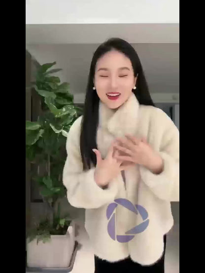 Faux Fur Open Front Fuzzy Coat, Elegant Long Sleeve Warm Outerwear For Fall & Winter, Women's Clothing