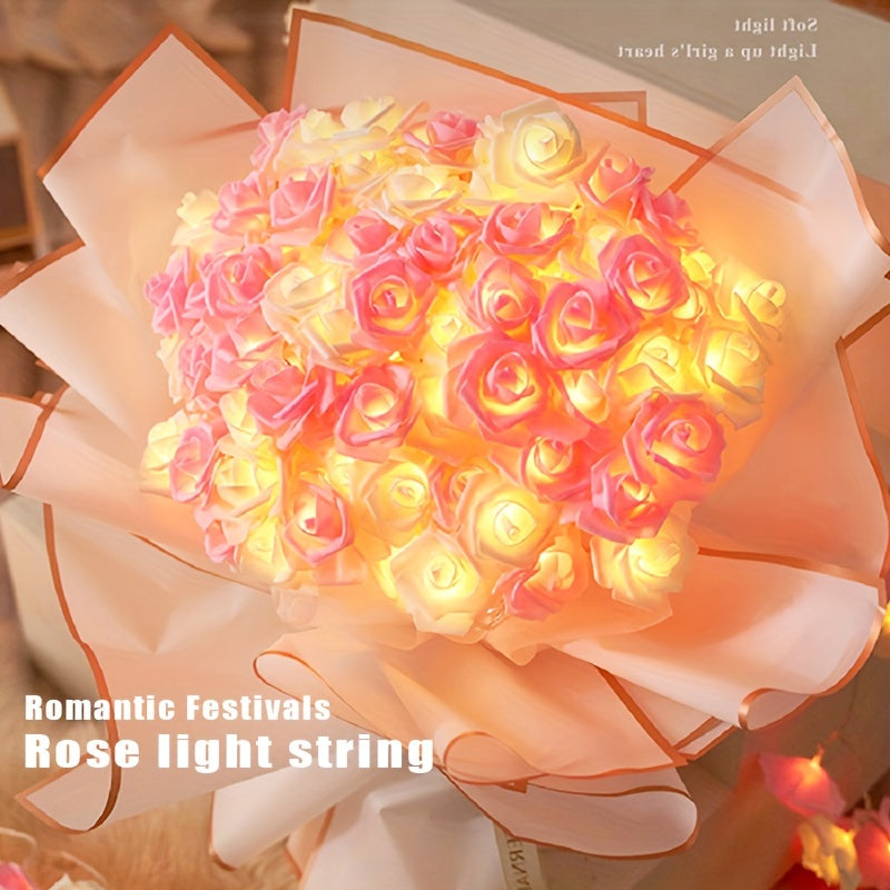 LED Rose Flower String Lights