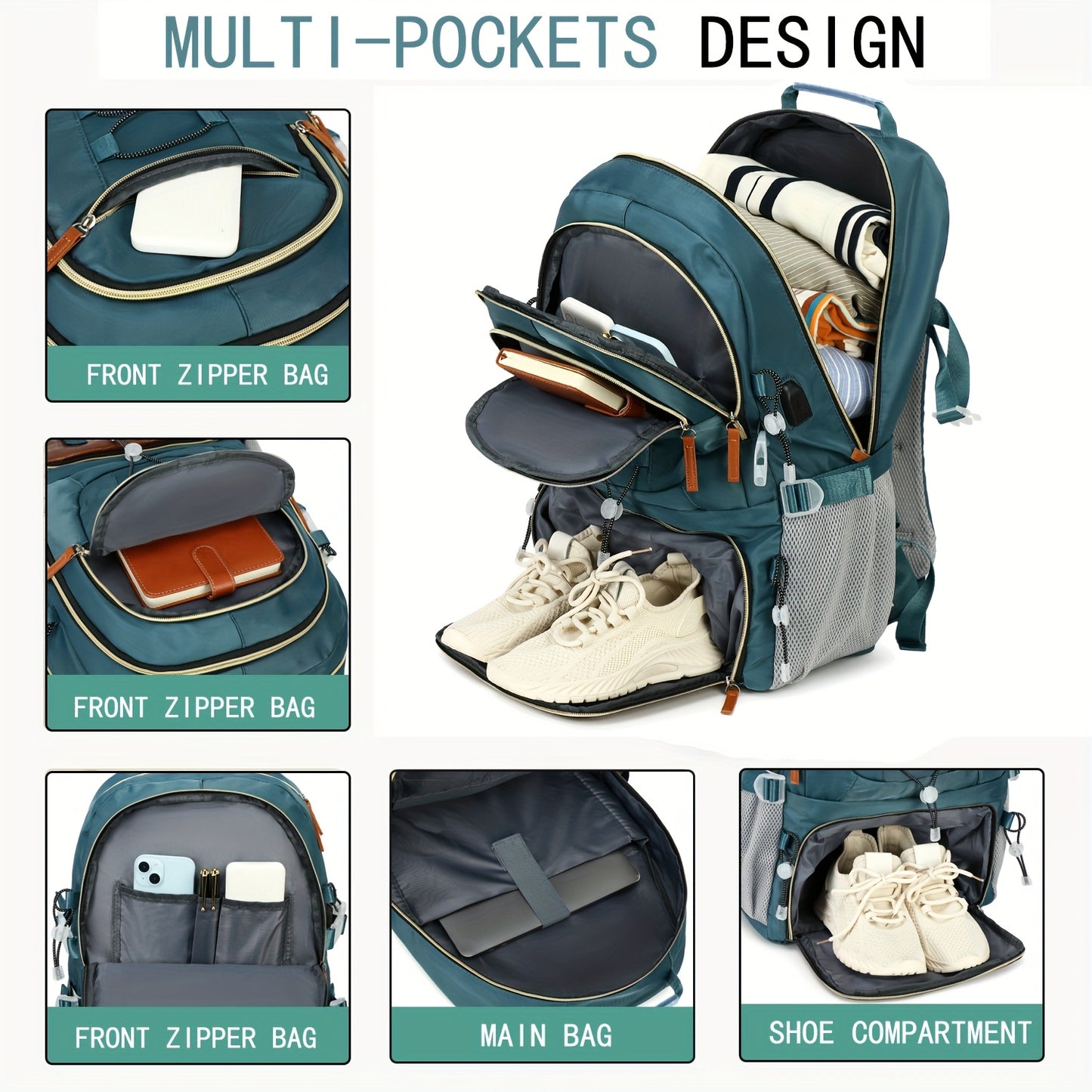 ENOSHI 40L Large Backpack - Laptop Shoe Storage Travel Hiking