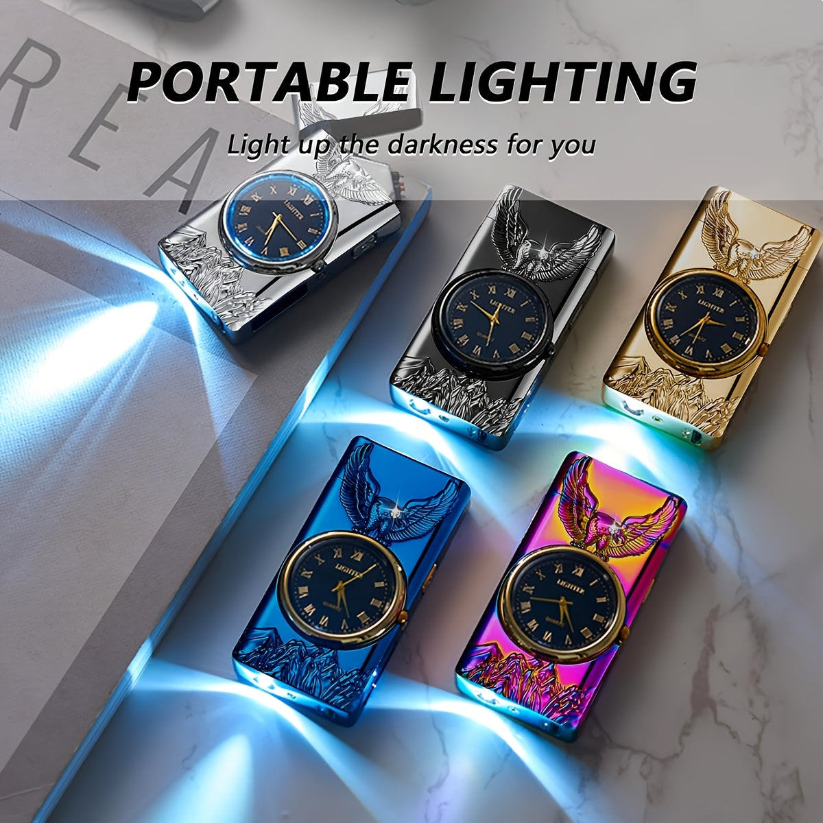 Dual Arc Plasma Igniter - 3D Eagle Relief LED USB Rechargeable