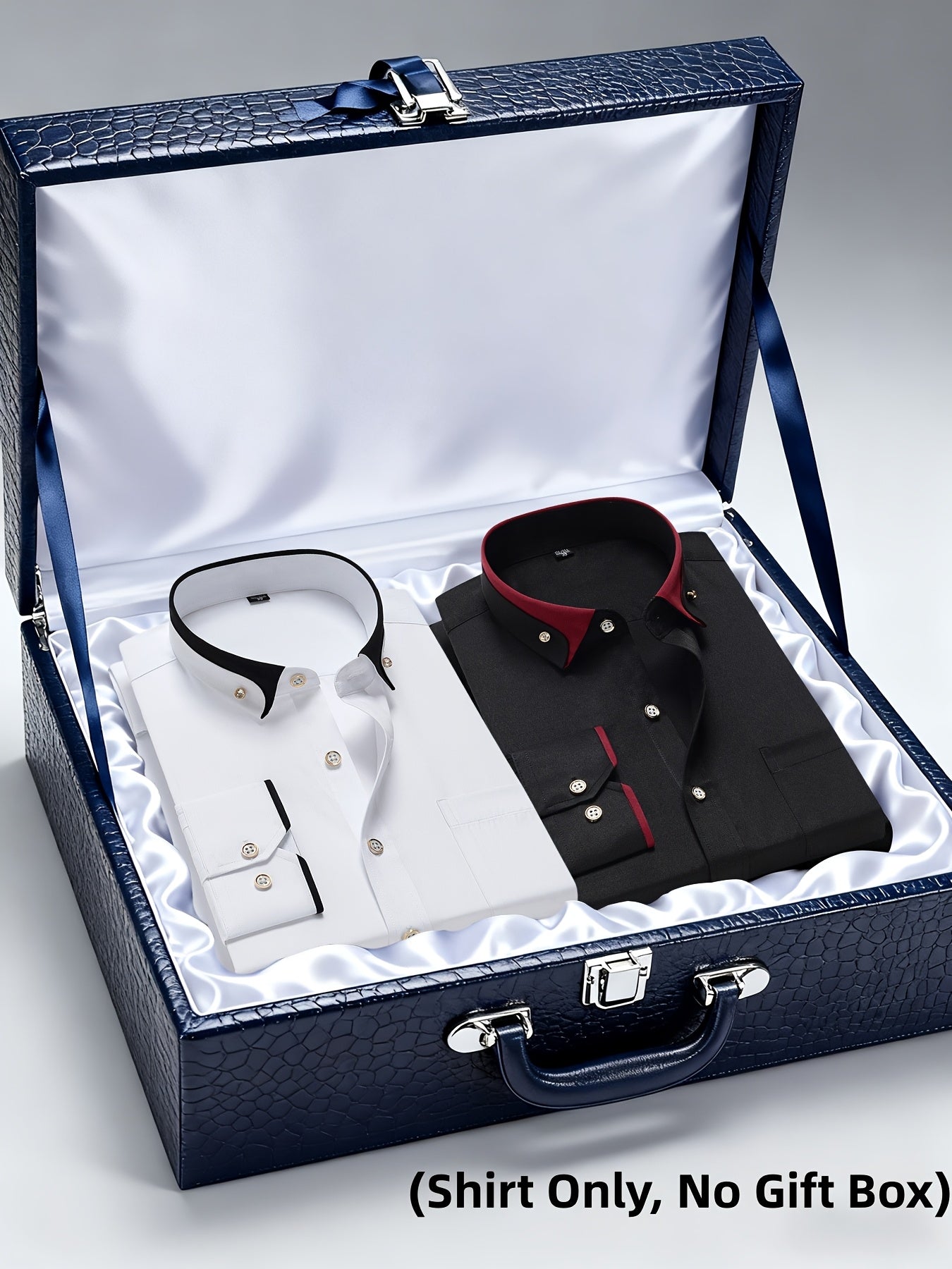 Men's Casual Business Shirt 1+1pc - Lapel Chest Pocket