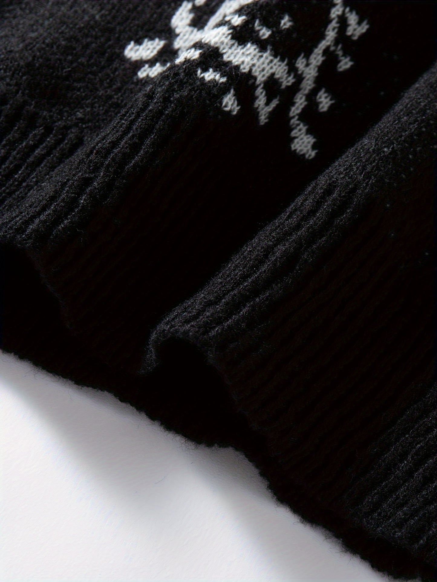 Men's Casual Streetwear Geometric Eye Pattern Knit Sweater