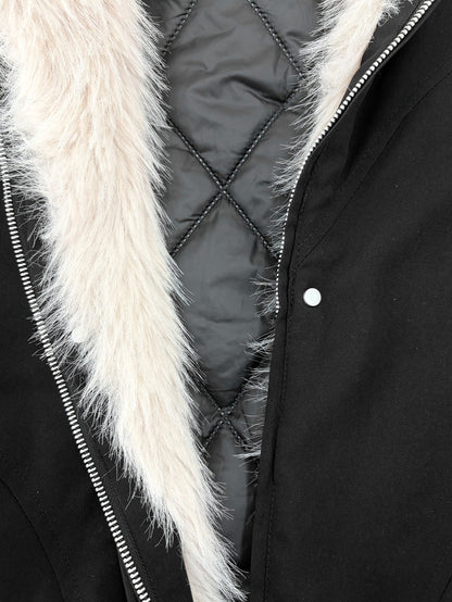 Hooded Warm Jacket with Fur Collar