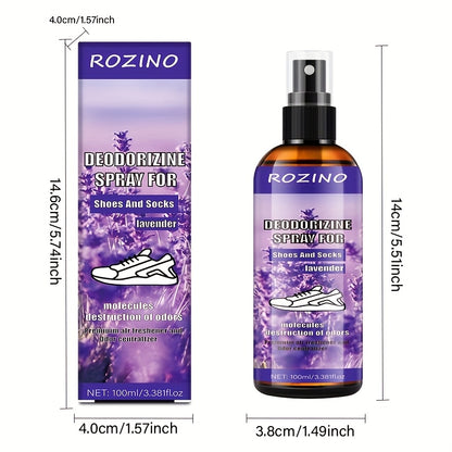 ROZINO Lavender Foot Deodorizer & Shoe Odor Remover Spray