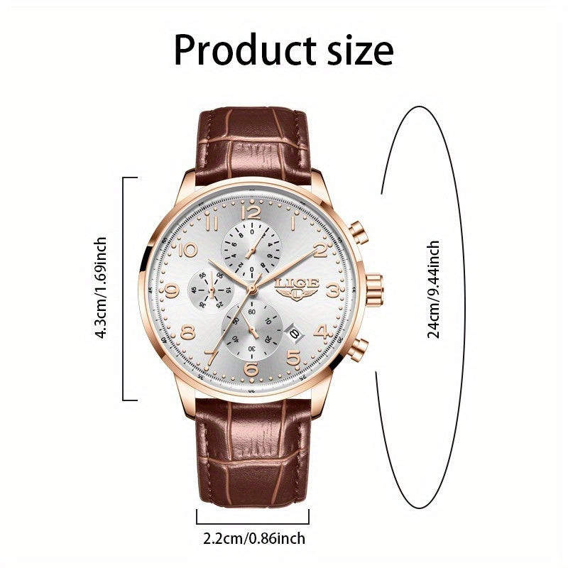 LIGE Men's Elegant Chronograph Watch