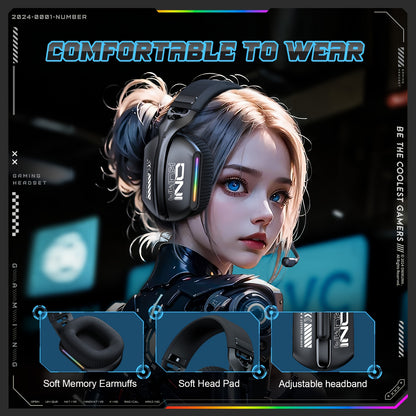 ONIKUMA 2.4G Tri-Mode Wireless Gaming Headset - PS5/PS4/PC