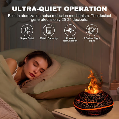 BABIQT Soundwave Humidifier - Flame Effect 7-Color Aroma Diffuser