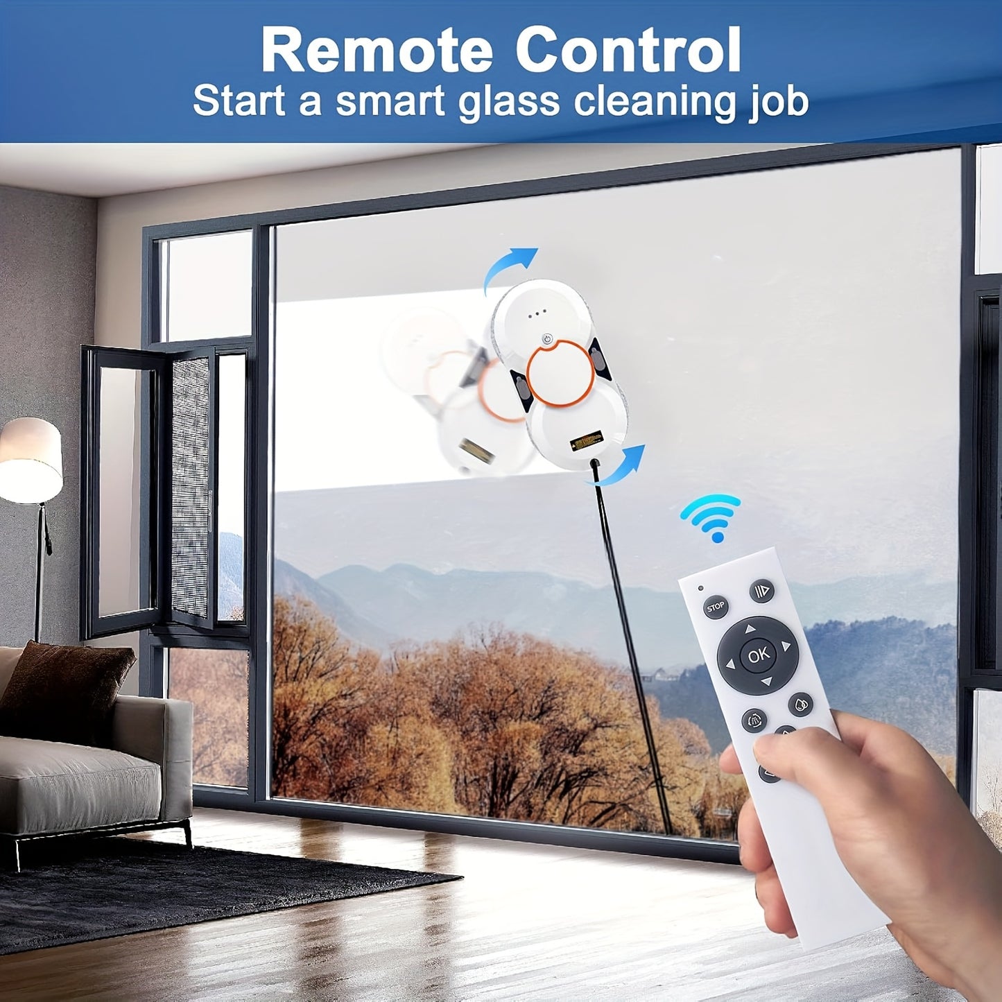 Intelligent Automatic Window Cleaner - Remote Controlled