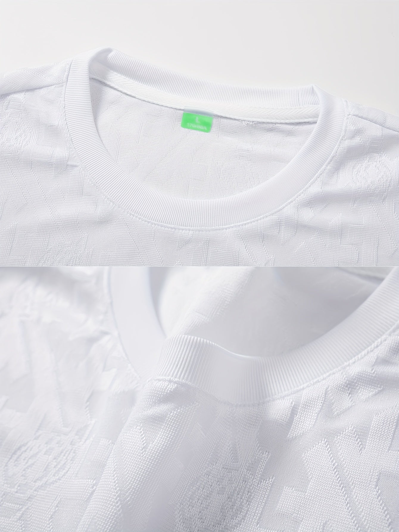 Men's Jacquard Summer Shirt - Ice Feel Round Neck