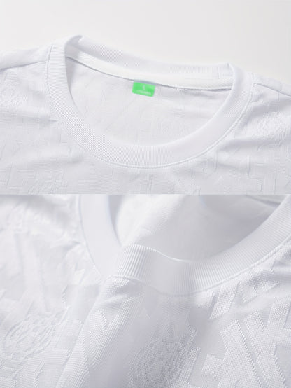 Men's Jacquard Summer Shirt - Ice Feel Round Neck