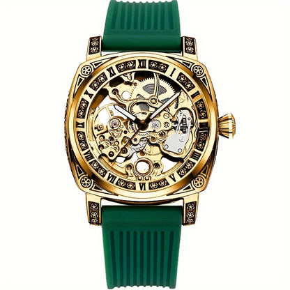 VerdeMontre Mechanical Watch - Luxury Square Automatic Green Strap