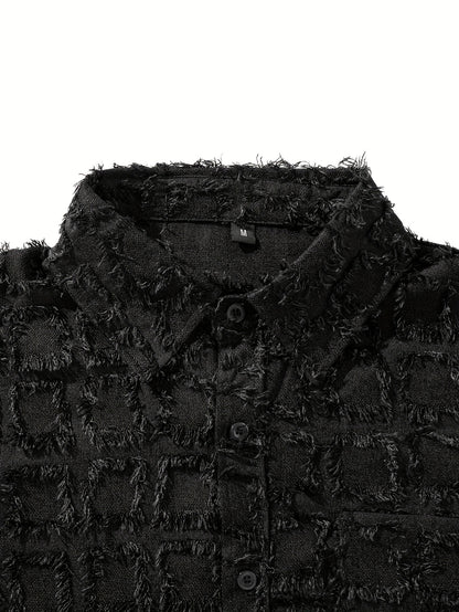 Men's Plaid Shirt Jacket - Furry Loose Fit