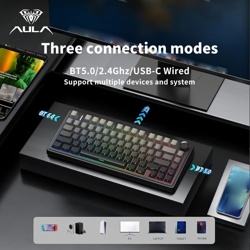 AULA Custom Mechanical Keyboard - 75% Swappable RGB