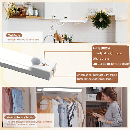NBBUFF Motion Sensor LED Light - 3 Temps Infinite Dimming USB