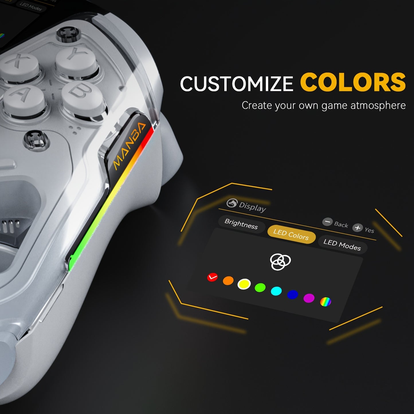 FIEHDUW Wireless Gaming Controller - Hall Effect RGB V2 White