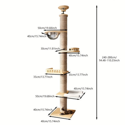 Cat Tree Tower - Multiple Platforms Scratching Posts Wooden