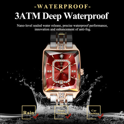 POEDAGAR Women's Luxury Watch - Waterproof Calendar Quartz Steel