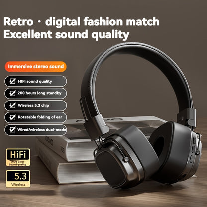 Retro Wireless Headphones - HiFi Deep Bass with 350mAh Battery