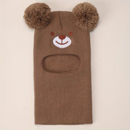 Baby Bear Ear Mask & Beanie - 0-8 Years Winter Hat