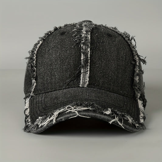 Washed Denim Baseball Cap - Vintage Style Hat
