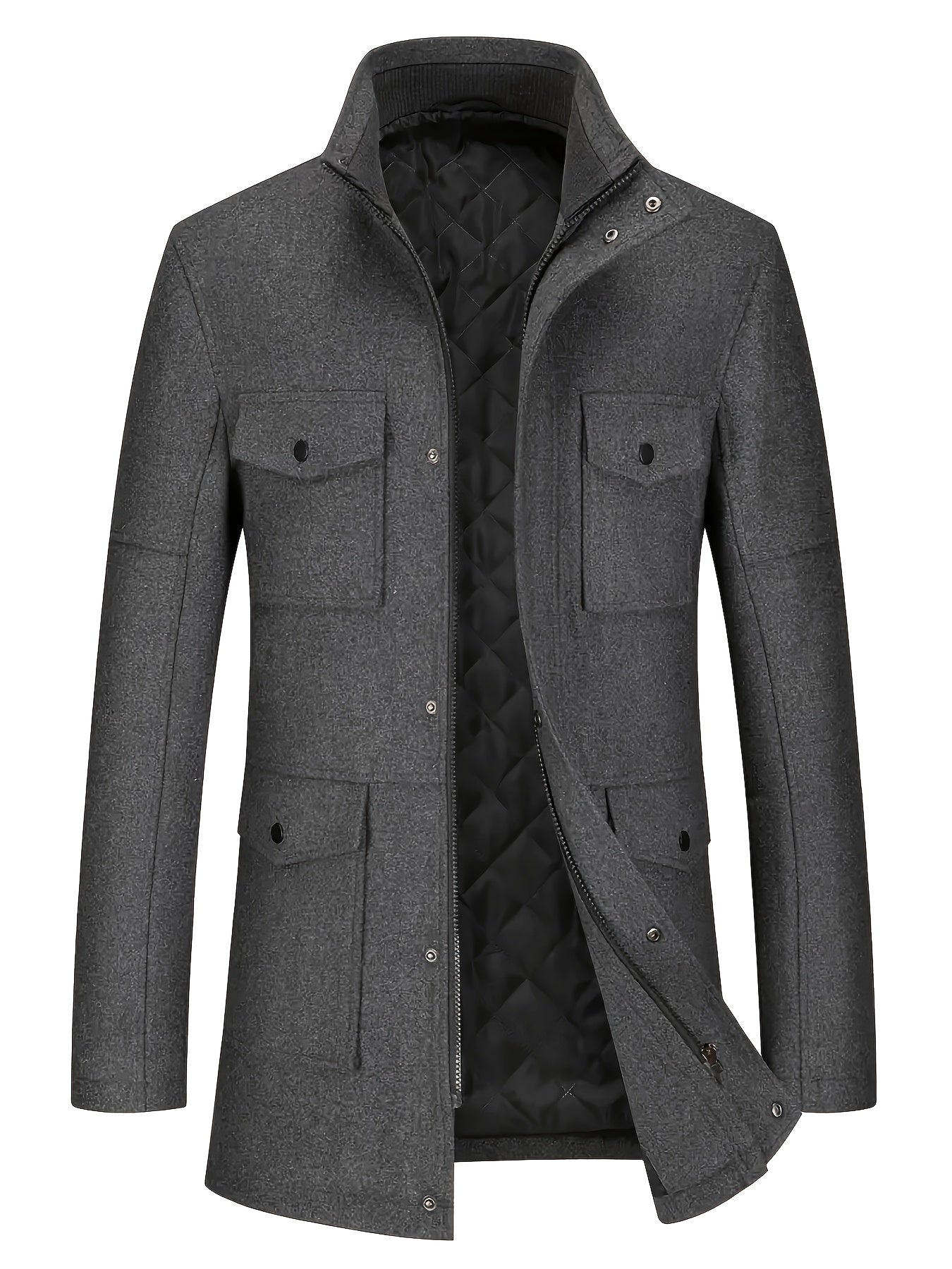 Men's Autumn/Winter Tweed Coat - Business Double-Breasted Wool