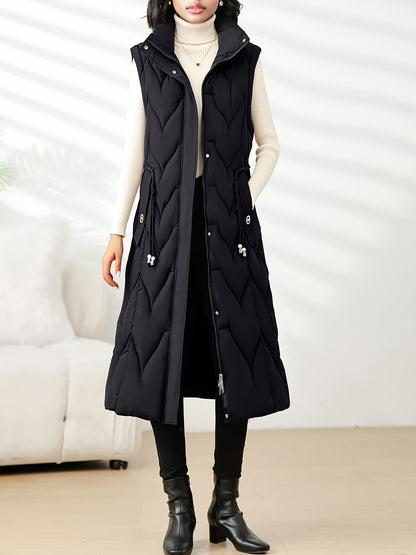 Damenmantel in Übergröße, knielang, neue Wintermode, schmal geschnitten, mit Kapuze und dickem Futter, Winterjacke für Damen in Übergröße, leichte Wintermäntel für Damen mit Taschen, Jacke für Damen in Übergröße