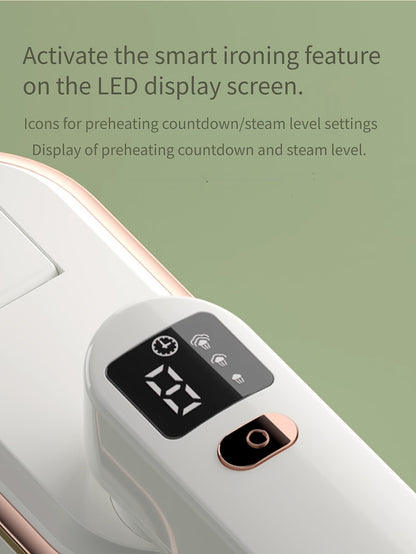 Handheld Steamer with Iron - 3-Speed 180° Rotatable 2-in-1