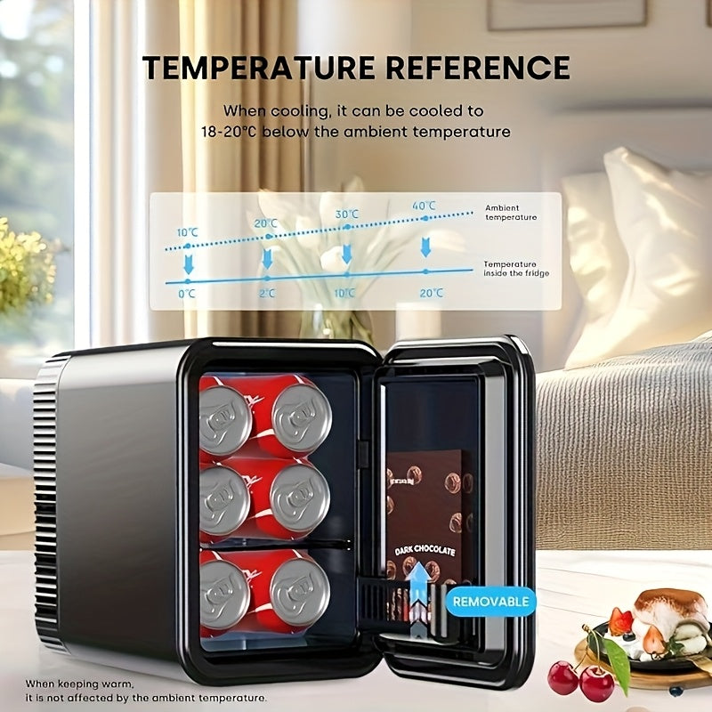 Mini-réfrigérateur pour camping-car 4 L - Glacière et chauffe-plats portables CA + 12 V CC