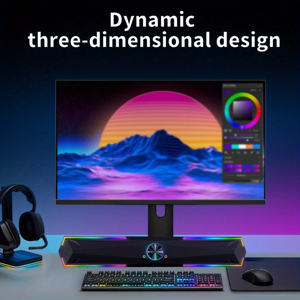 3D/4D Surround Sound Gaming Speaker - RGB Lighting with Subwoofer