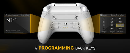 FIEHDUW Wireless Gaming Controller - Hall Effect RGB V2 White