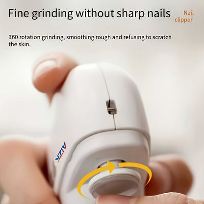 2-in-1 Electric Nail Clipper & Polisher - LED Light USB Charging