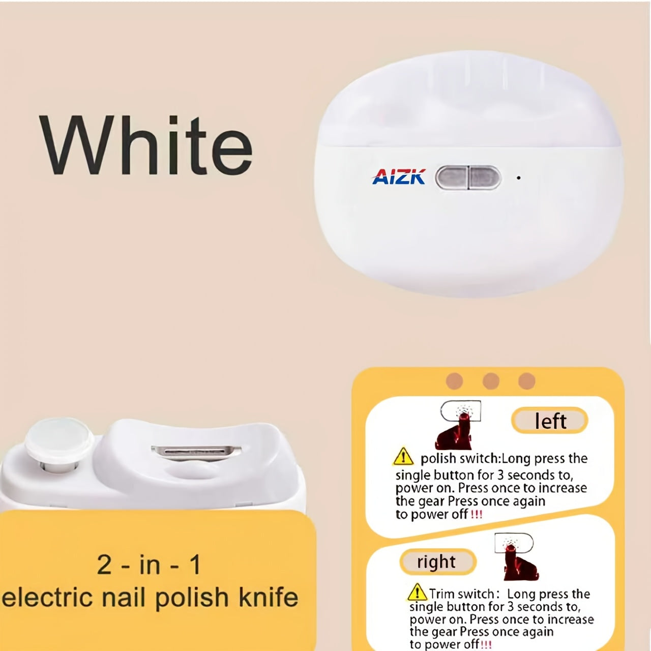 2-in-1 Electric Nail Clipper & Polisher - LED Light USB Charging