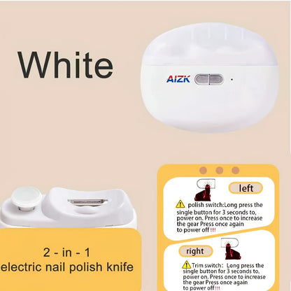 2-in-1 Electric Nail Clipper & Polisher - LED Light USB Charging
