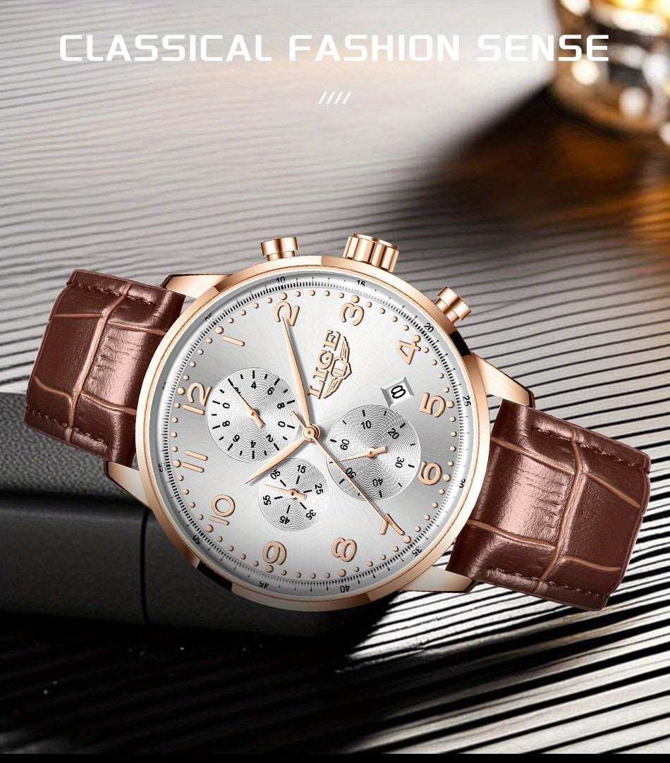LIGE Men's Elegant Chronograph Watch