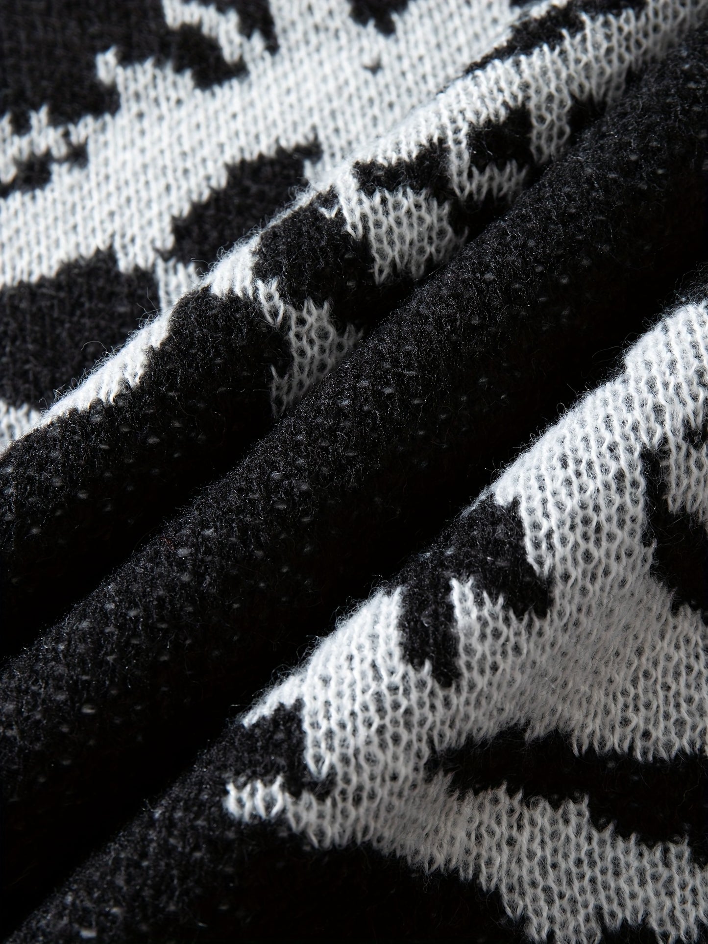 Men's Casual Streetwear Geometric Eye Pattern Knit Sweater