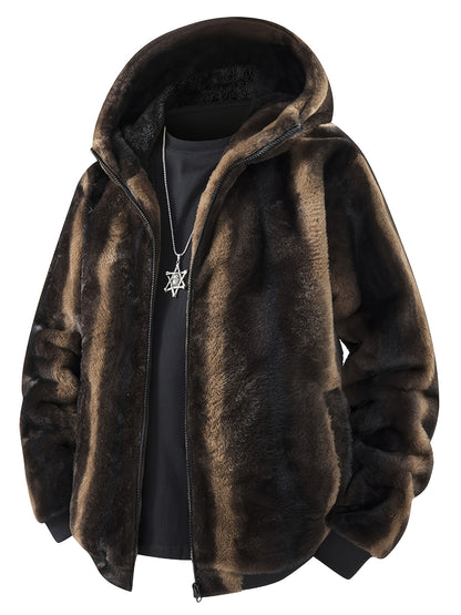 Men's Solid Hooded Jacket - Windproof & Warm