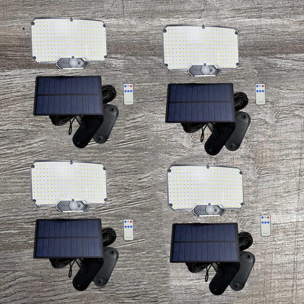 MACROCOSM 4pcs Smart Solar Wall Lights - 234 LED Motion Sensor Remote