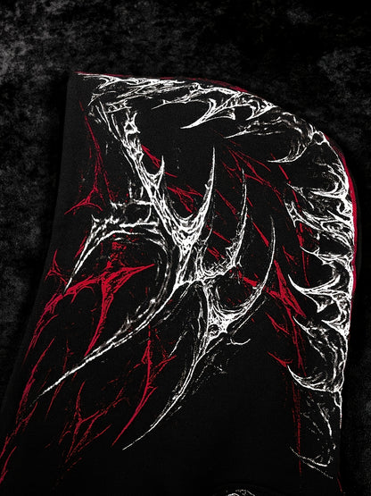 Men's Gothic Letter Print Zip Hoodie - Full-Zip with Pockets