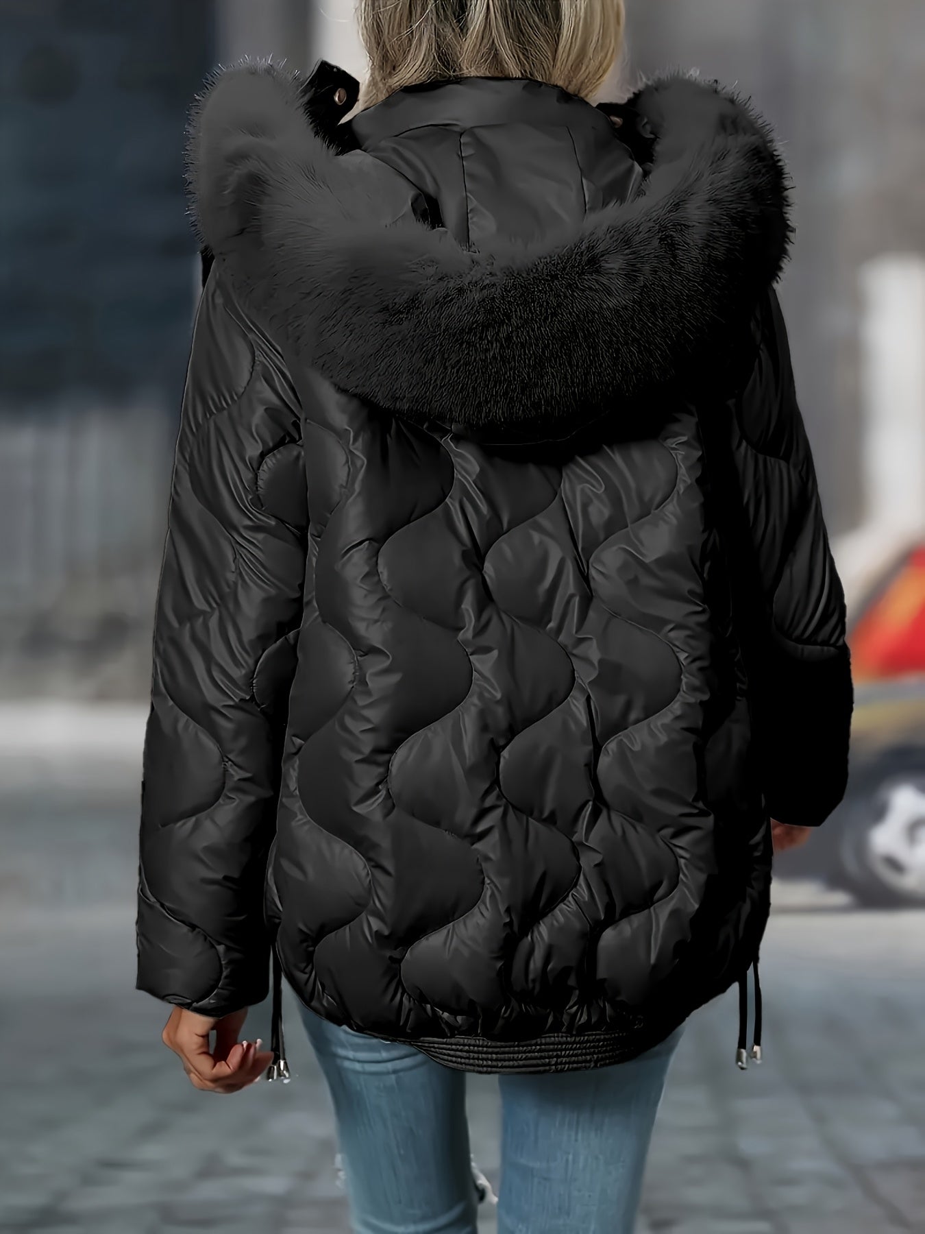 Women's Winter Puffer Jacket - Hooded Elegant Warm Coat