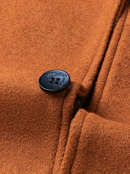 Men's Autumn Winter Thickened Tweed Jacket - Detachable Scarf