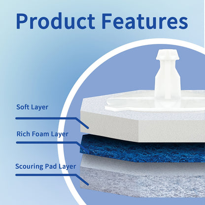 Disposable Toilet Brush Set 60/64pcs - Sponge Complete Tools