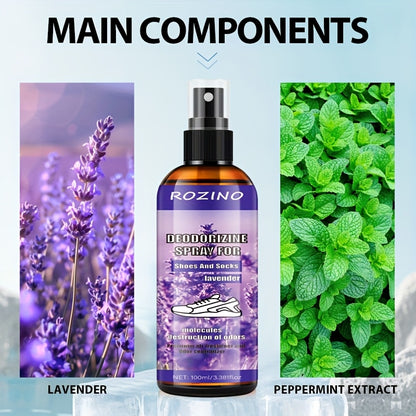 ROZINO Lavender Foot Deodorizer & Shoe Odor Remover Spray