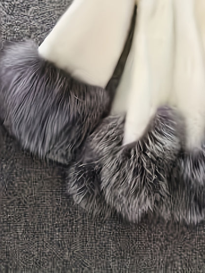 Plus Size Women's Faux Fur-Lined Hooded Coat